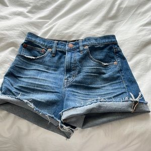 Madewell high rise denim shorts